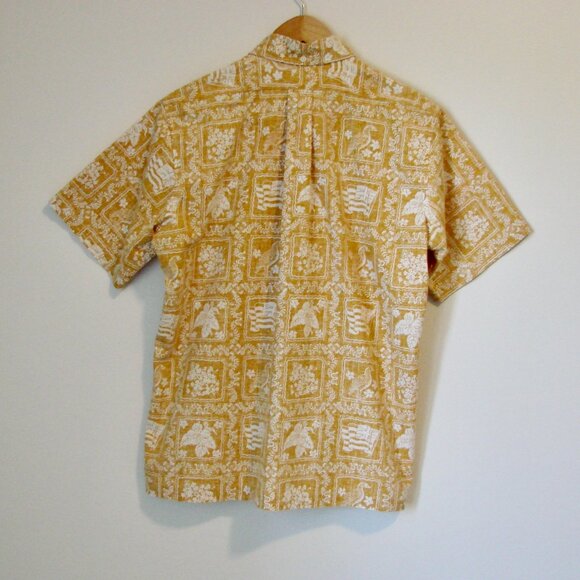 Vintage 90s Reyn Spooner Hawaiian Shirt Lahaina Soft Orange Floral Medium - Picture 9 of 12